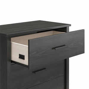 Ameriwood Home Riverside Tall 4-Drawer Dresser - Black Oak - 4 Drawer