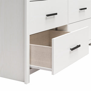Ameriwood Home Riverside Wide 6-Drawer Dresser - White - 6 Drawer