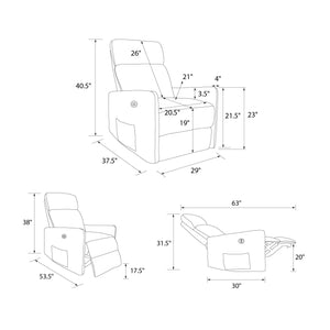 DHP Kai Power Recliner with Massage and Heat - Dark Gray - 1-Seater