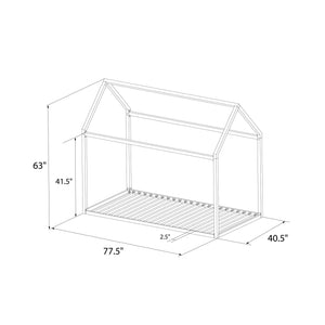 Max & Finn Skyler Metal House Bed - Black - Twin