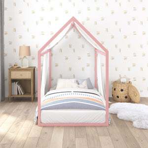 Max & Finn Skyler Metal House Bed - Blush - Twin