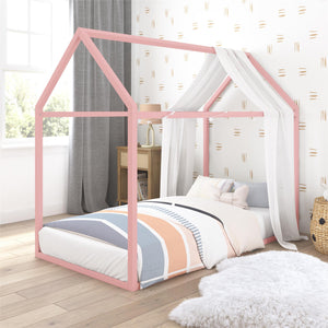 Max & Finn Skyler Metal House Bed - Blush - Twin