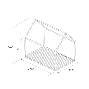 Max & Finn Skyler Metal House Bed - Off White - Full