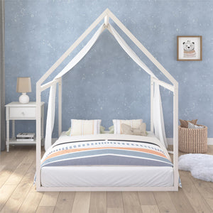 Max & Finn Skyler Metal House Bed - Off White - Full