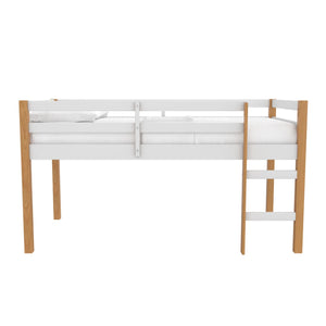 DHP Milton Kids' Low Wood Loft Bed - Natural/White