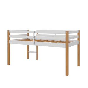 DHP Milton Kids' Low Wood Loft Bed - Natural/White