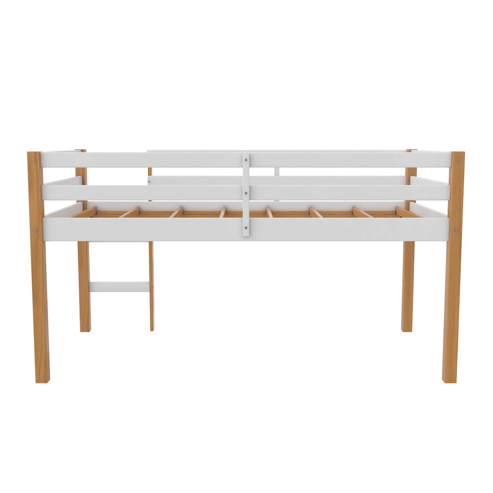DHP Milton Kids' Low Wood Loft Bed - Natural/White