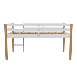 DHP Milton Kids' Low Wood Loft Bed - Natural/White