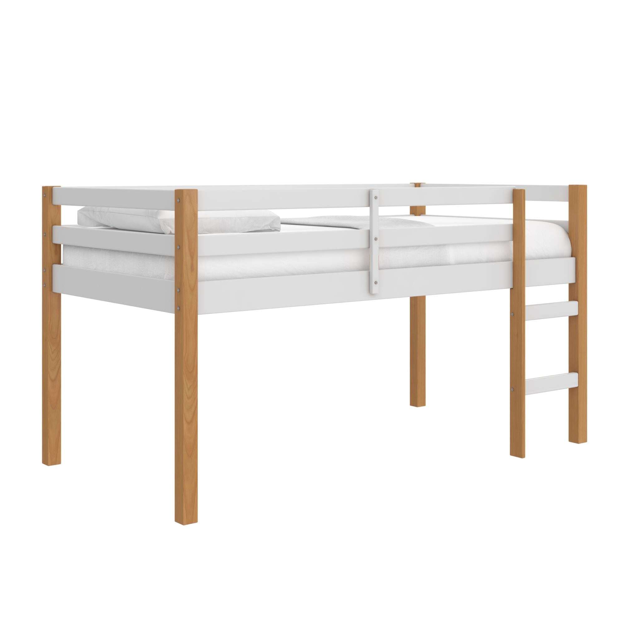 DHP Milton Kids' Low Wood Loft Bed - Natural/White