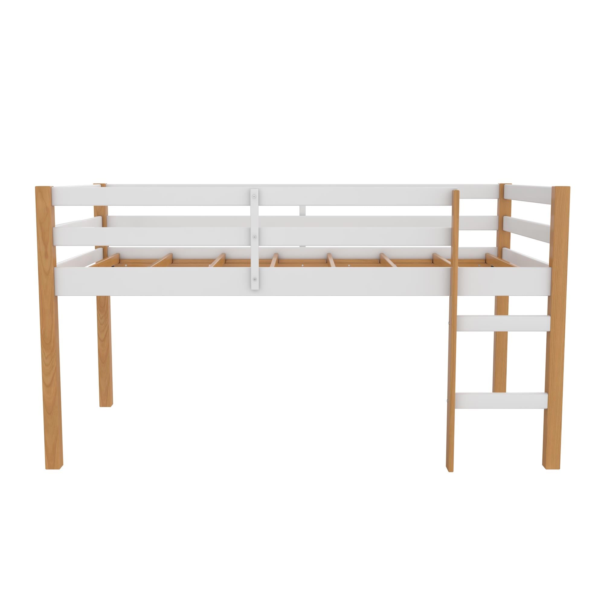 DHP Milton Kids' Low Wood Loft Bed - Natural/White