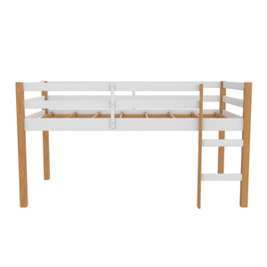DHP Milton Kids' Low Wood Loft Bed - Natural/White