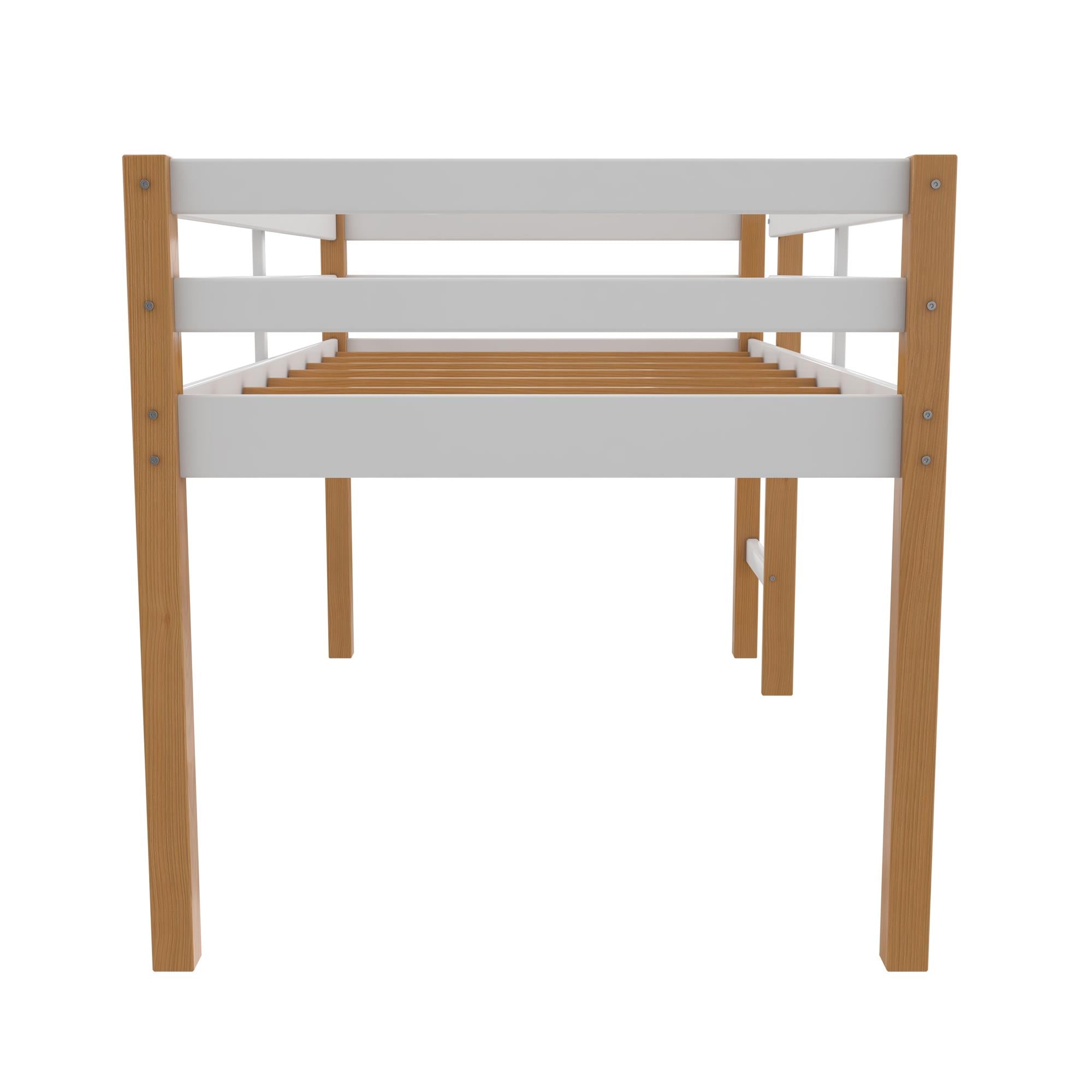 DHP Milton Kids' Low Wood Loft Bed - Natural/White