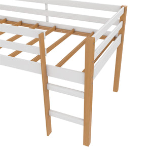 DHP Milton Kids' Low Wood Loft Bed - Natural/White