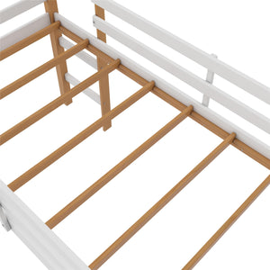 DHP Milton Kids' Low Wood Loft Bed - Natural/White