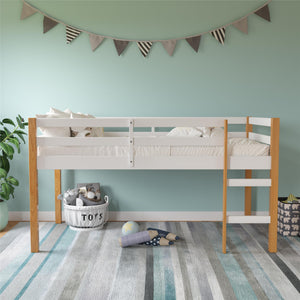 DHP Milton Kids' Low Wood Loft Bed - Natural/White