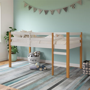 DHP Milton Kids' Low Wood Loft Bed - Natural/White