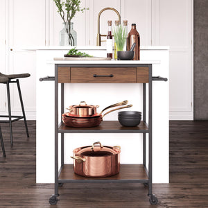 DHP Kane Kitchen Cart - Brown