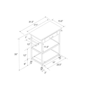 DHP Kane Kitchen Cart - Brown