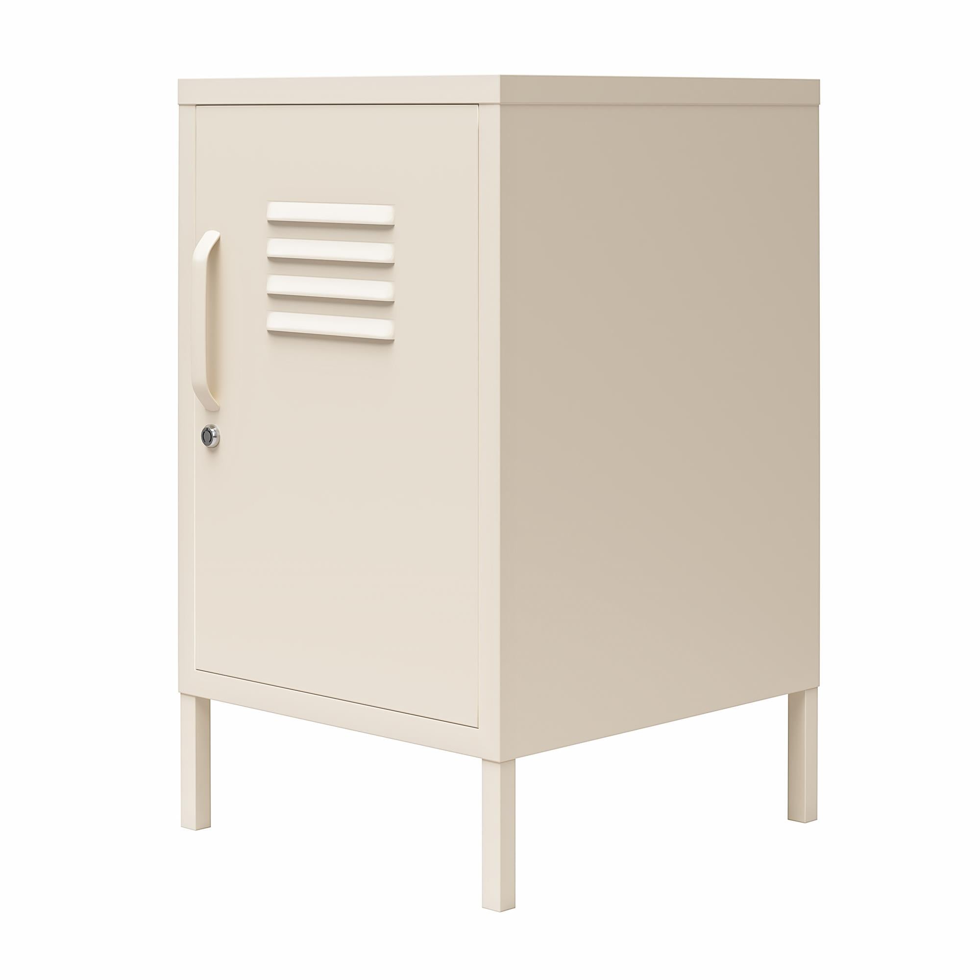 Novogratz Cache Metal Locker Style Living Room End Table - Parchment