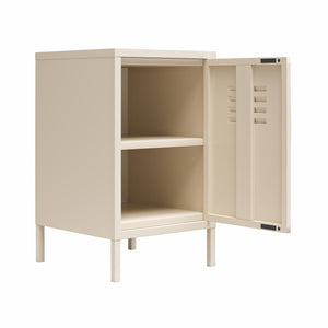 Novogratz Cache Metal Locker Style Living Room End Table - Parchment