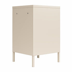 Novogratz Cache Metal Locker Style Living Room End Table - Parchment