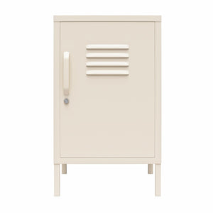 Novogratz Cache Metal Locker Style Living Room End Table - Parchment