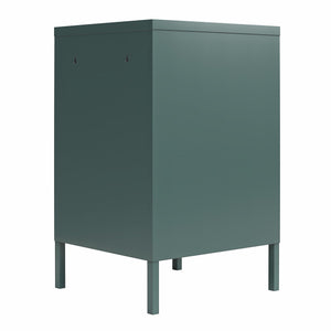 Novogratz Cache Metal Locker Style Living Room End Table - Hunter Green