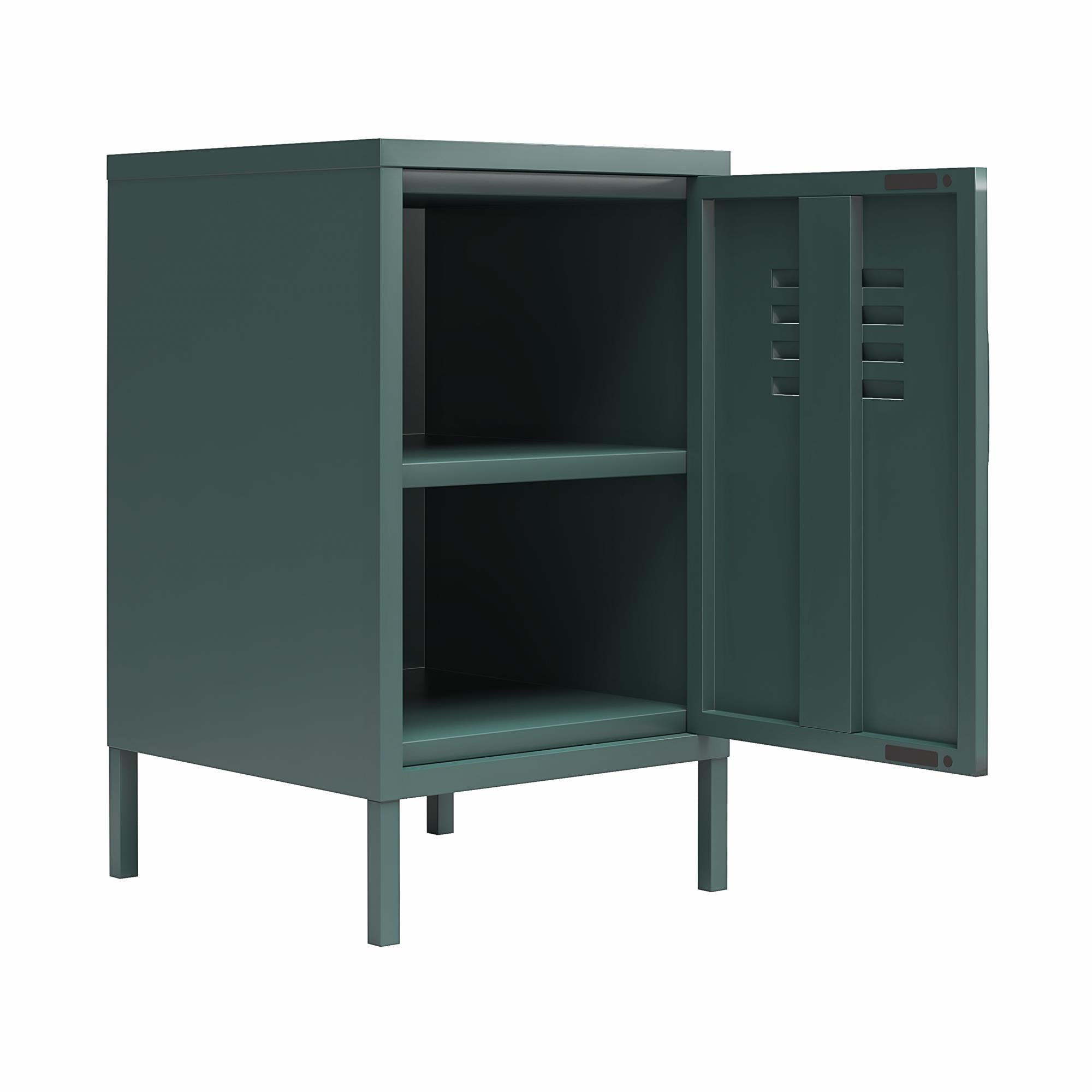 Novogratz Cache Metal Locker Style Living Room End Table - Hunter Green