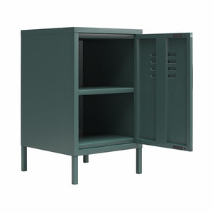 Novogratz Cache Metal Locker Style Living Room End Table - Hunter Green