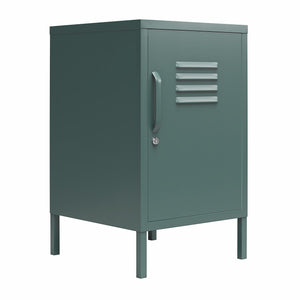 Novogratz Cache Metal Locker Style Living Room End Table - Hunter Green