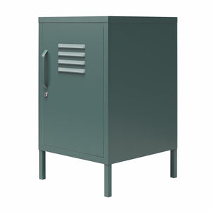 Novogratz Cache Metal Locker Style Living Room End Table - Hunter Green