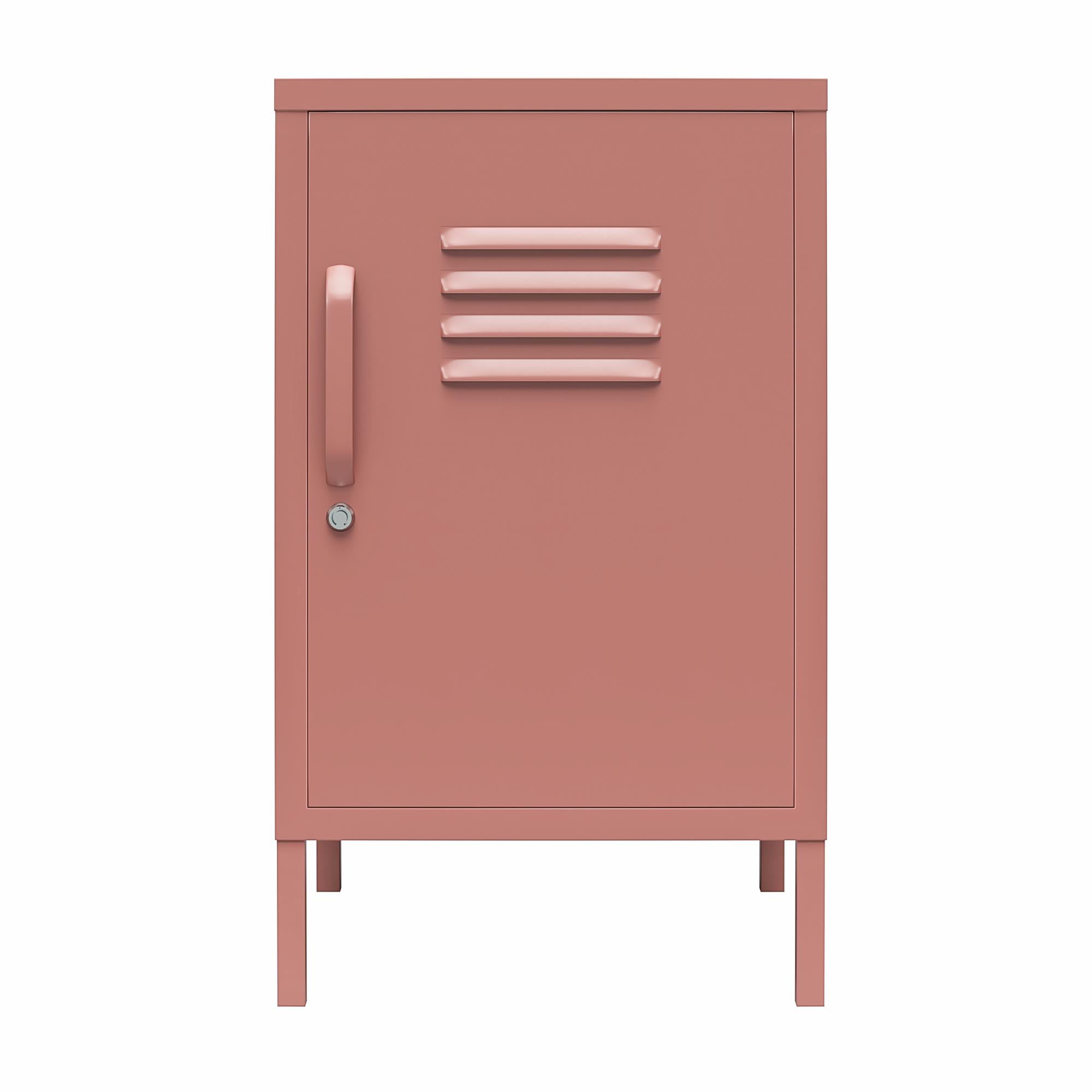 Novogratz Cache Metal Locker Style Living Room End Table - Dusty Rose