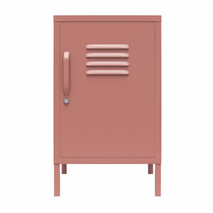 Novogratz Cache Metal Locker Style Living Room End Table - Dusty Rose