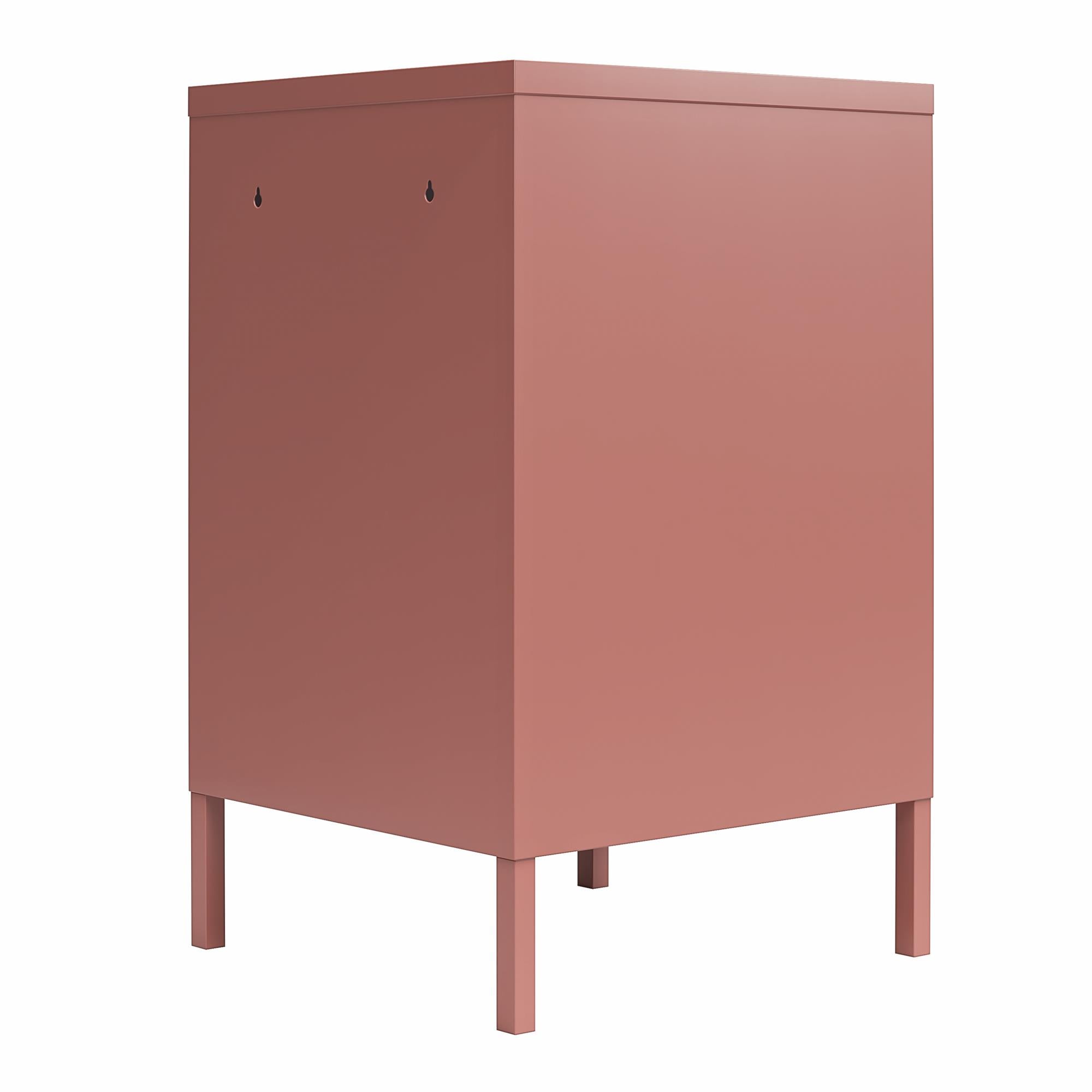 Novogratz Cache Metal Locker Style Living Room End Table - Dusty Rose