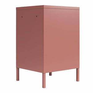 Novogratz Cache Metal Locker Style Living Room End Table - Dusty Rose