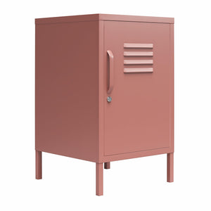 Novogratz Cache Metal Locker Style Living Room End Table - Dusty Rose