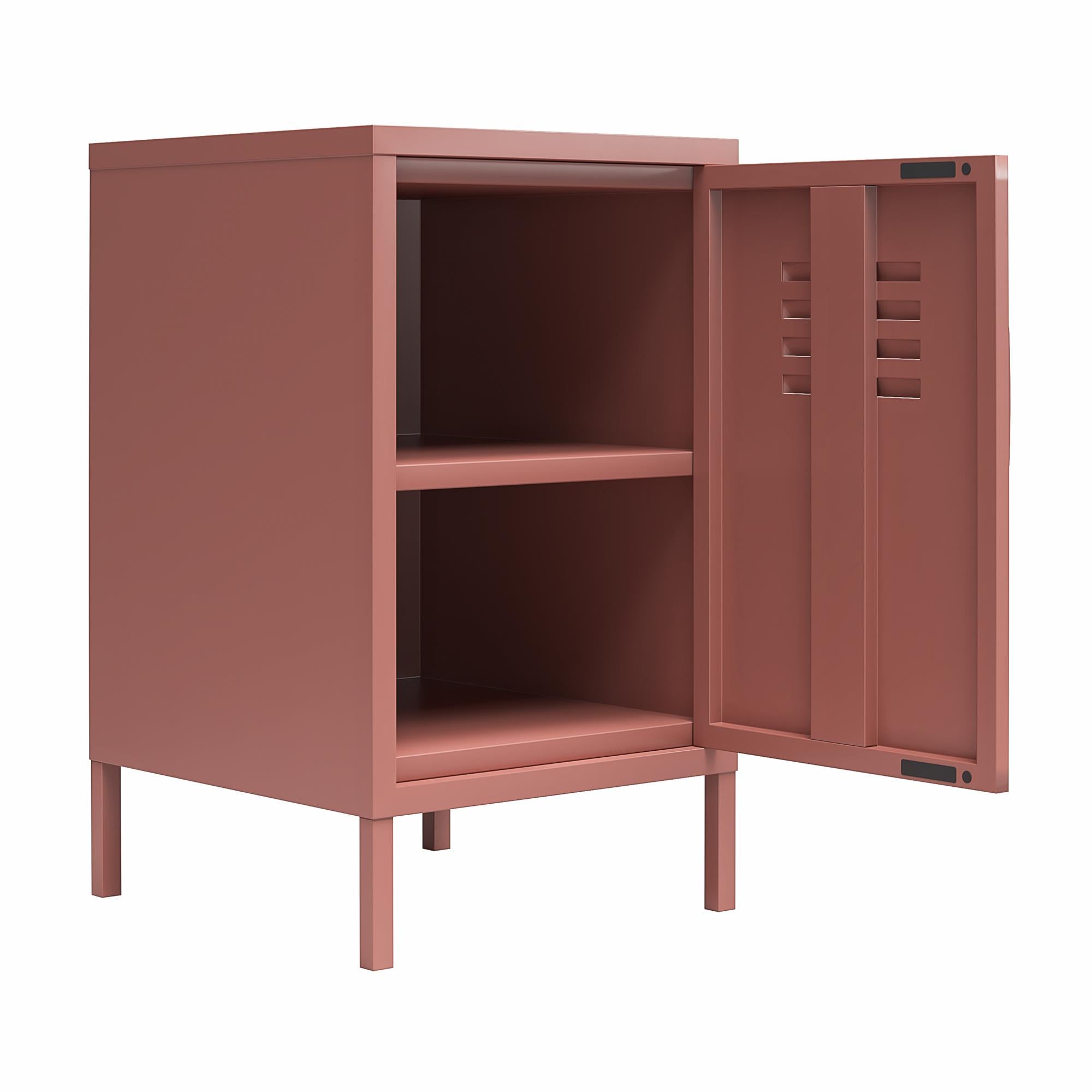 Novogratz Cache Metal Locker Style Living Room End Table - Dusty Rose