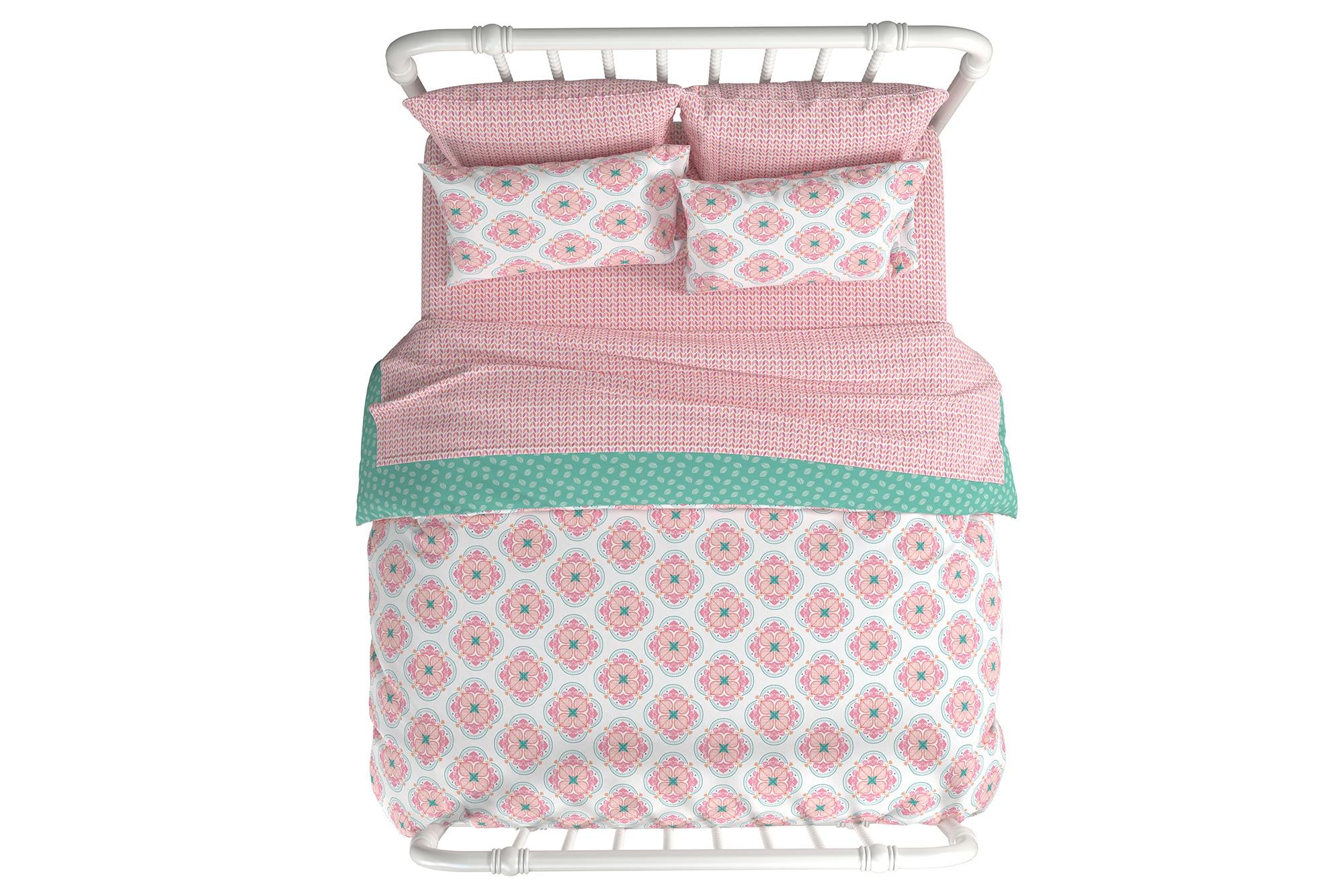 Little Seeds Cora 7 Piece Bedding Set, Full, Pink - Pink - Full