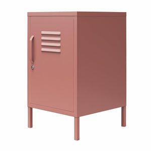 Novogratz Cache Metal Locker Style Living Room End Table - Dusty Rose