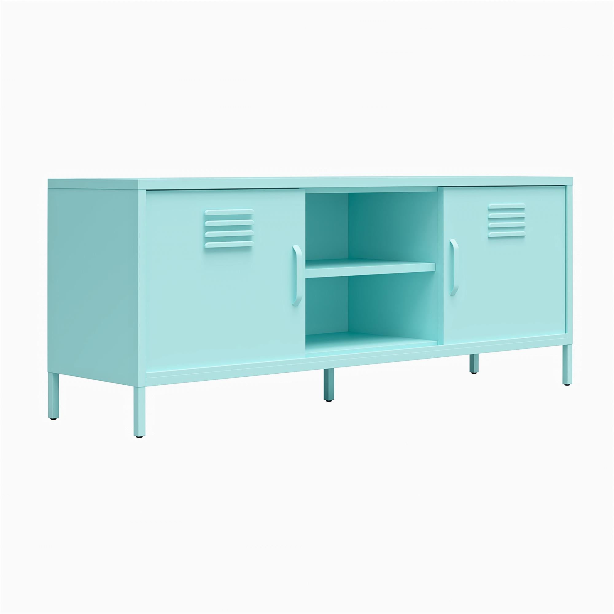 Novogratz Cache Metal Locker-Style TV Stand for TVs up to 65" - Mint