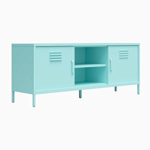 Novogratz Cache Metal Locker-Style TV Stand for TVs up to 65" - Mint