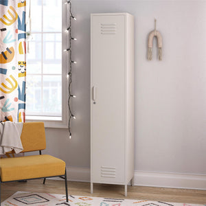 Novogratz Cache 1-Door Tall Single Metal Locker Style Storage Cabinet - Parchment