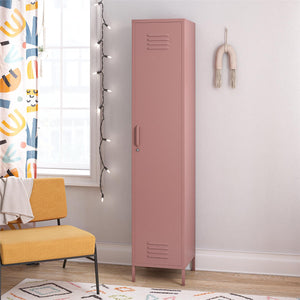 Novogratz Cache 1-Door Tall Single Metal Locker Style Storage Cabinet - Dusty Rose