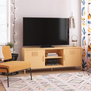 Novogratz Cache Metal Locker-Style TV Stand for TVs up to 65" - Yellow
