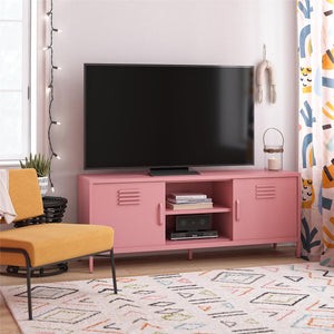 Novogratz Cache Metal Locker-Style TV Stand for TVs up to 65" - Bashful