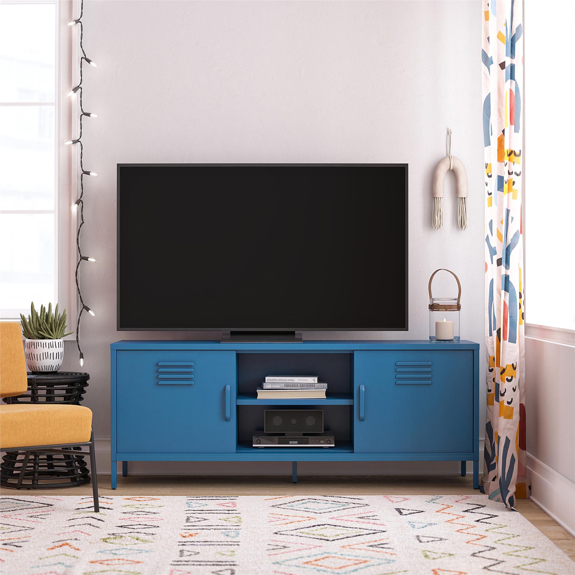 Novogratz Cache Metal Locker-Style TV Stand for TVs up to 65" - Bright Blue