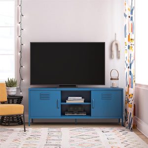 Novogratz Cache Metal Locker-Style TV Stand for TVs up to 65" - Bright Blue