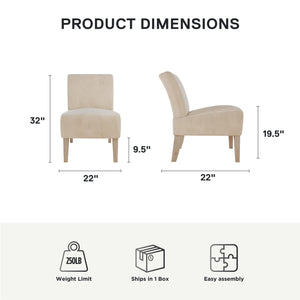 DHP Hazen Accent Chair - Ivory - 1-Seater