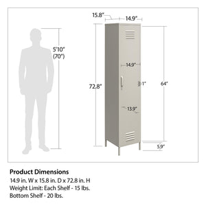 Systembuild Evolution Mission District Single Metal Locker Storage Cabinet - Navy