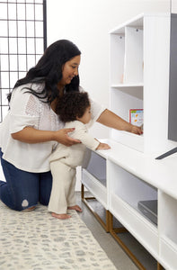 Charlie 3 Piece TV Stand & Toy Storage Organizer / Bookcase Bundle, White - White